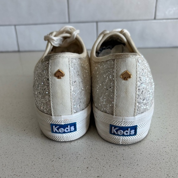 Keds x Kate Spade Sneakers Womens Size 7 Champion Glitter Bride Wedding Cream - Picture 5 of 8
